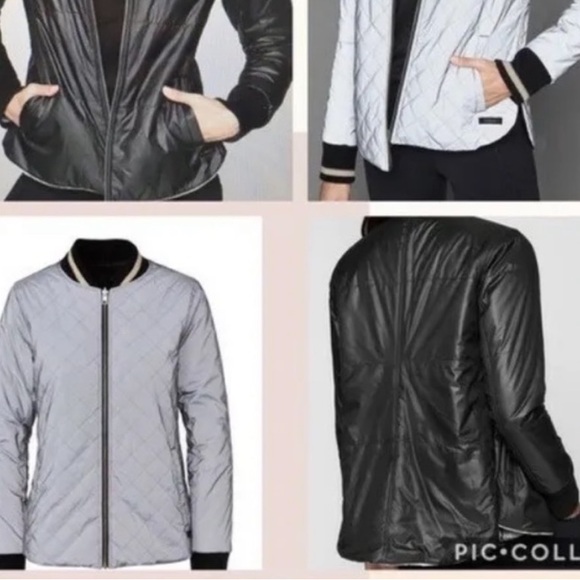 Athleta Reversible Flash Jacket Silver/Black Size Small - Picture 3 of 12